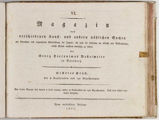 Systematisches Verzeichnis eines Magazins von verschiedenen Kunst- und andern nüzlichen Sachen, zur lehrreichen und angenehmen Unterhaltung der Jugend, als auch für Liebhaber der Künste und Wissenschaften...