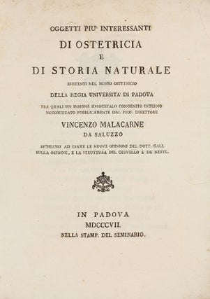 Item #003015 Oggetti più interessanti di ostetricia e di storia naturale esistenti nel Museo...