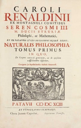 Item #003029 Naturalis philosophia. Tomus primus [-tertius] . . . Corrigente Jo. Baptista Sanctio...
