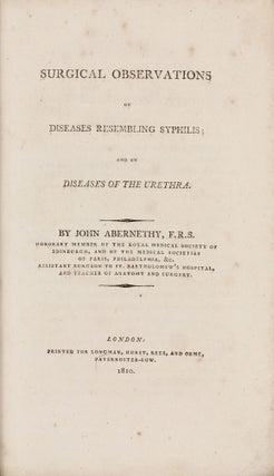 Item #003062 Surgical Observations on Diseases Resembling Syphilis; and on Diseases of the...