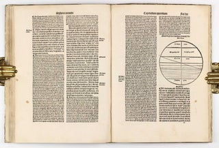 Habes lector Johannis de Sacro Busto sphere textum una cum additionibus non aspernandis Petri Cirvelli ... cum ipsiusmet sublimi et luculentissima expositione aliquot figuris noviter adiunctis decorata. Intersertis praeterea quaestionibus domini Petri de Alliaco; Omnia peruigili cura ad amussim castigata. Et rursus coipressa.