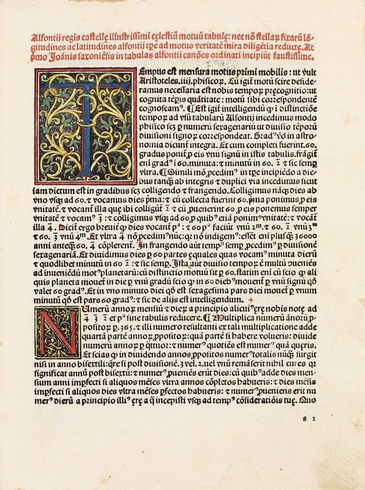 Item #003073 Tabulae astronomicae - Johannes DANCK (fl. first half 14th century). Canones in tabulas Alphonsi. King of Castile ALFONSO X, Leon, ALFONSIUS.