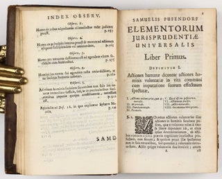 Elementorum Jurisprudentiae universalis, Libri II. Unà cum appendice de sphaera morali, & indicibus. Editio novissima & emendatissima.