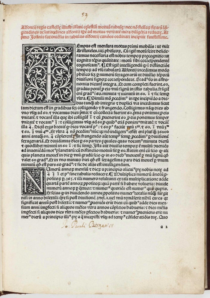 Item #003131 Tabulae astronomicae - Johannes DANCK (fl. first half 14th century). Canones in tabulas Alphonsi. King of Castile ALFONSO X, Leon, ALFONSIUS.