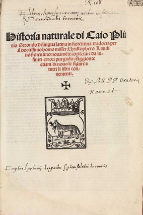 Item #003136 Historia naturale . . . di lingua latina in fiorentina tradocta per . . ....