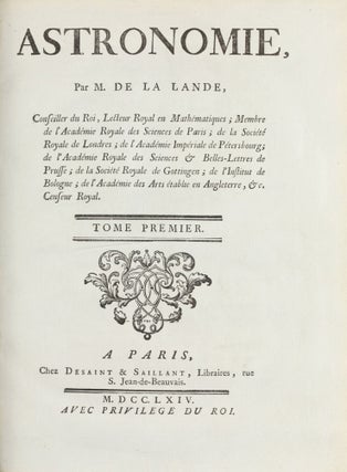 Item #003142 Astronomie. Joseph-Jérôme de LALANDE
