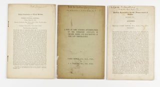 Collection of 12 offprints, mostly from the Proceedings of the Royal Society and Philosophical Magazine as listed below, FOUR WITH DEWAR'S PRESENTATION INSCRIPTIONS, on low-temperature physics, superconductivity, liquefaction of gases, etc. various places, 1892-1905.