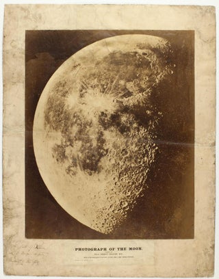 A very large and extremely rare early albumen silver print photograph of the Moon.