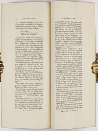 Modern Views on Matter: The Realisation of a Dream. An Address Delivered Before the Congress of Applied Chemistry at Berlin, June 5, 1903.
