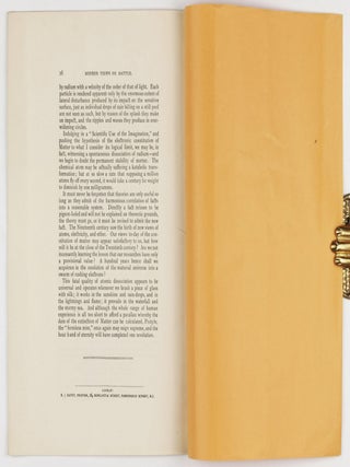 Modern Views on Matter: The Realisation of a Dream. An Address Delivered Before the Congress of Applied Chemistry at Berlin, June 5, 1903.