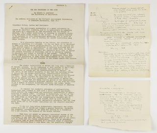 A collection of 10 offprints, journal issues, manuscripts and notes by Ernest O. Lawrence (Nobel Prize 1939) and co-workers, published between 1925 and 1941