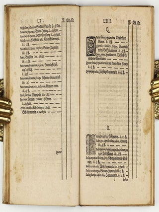Catalogus oder Register, aller Apoteckischen Simplicien und Compositen, so in den beyden Messen, zu Franckfurt am Mayn, durch die Materialisten, Kauffleut, Wuertzeltraeger und Krautler, auch durch die Apotecker daselbst verkaufft werden. Allen Apoteckern, Materialisten, Kauffleuten, Wuertzkraemern.