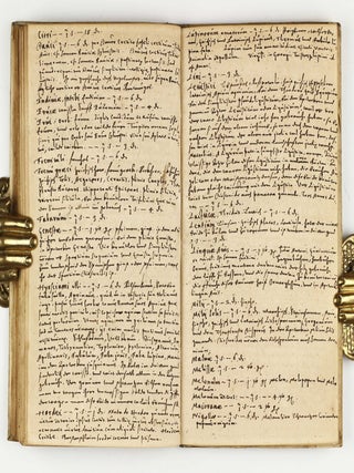 Catalogus oder Register, aller Apoteckischen Simplicien und Compositen, so in den beyden Messen, zu Franckfurt am Mayn, durch die Materialisten, Kauffleut, Wuertzeltraeger und Krautler, auch durch die Apotecker daselbst verkaufft werden. Allen Apoteckern, Materialisten, Kauffleuten, Wuertzkraemern.