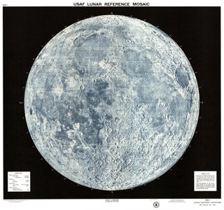 Item #003203 USAF lunar reference mosaic, LEM-1. Lunar earthside hemisphere in orthographic...