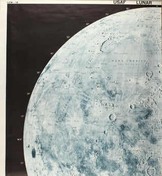 Item #003204 USAF lunar wall mosaic, LEM-1B. Lunar earthside hemisphere in orthographic...