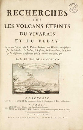 Item #003229 Recherches sur les Volcans eteints du vivarais et du Velay; Avec un Discours sur les...
