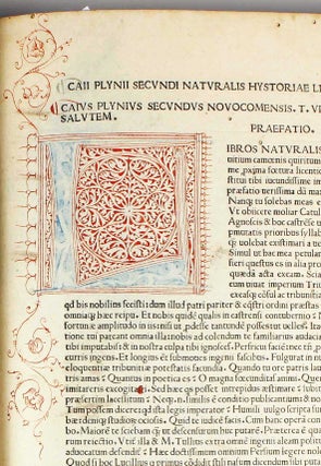 Naturalis hystoriae liber primus [-tricesimus septimus], edited by Philippus Beroaldus.