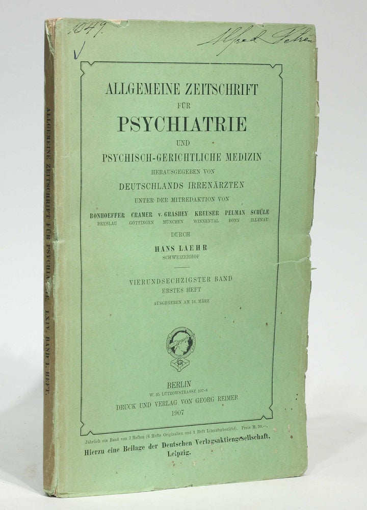 Item #003244 Über eine eigenartige Erkrankung der Hirnrinde. Alois ALZHEIMER.