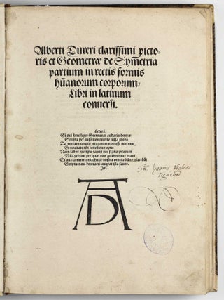 De Symmetria partium in rectis formis humanorum corporum libri in latinium conversi / De Varietate figurarum et flexuris partium ac gestibus imaginum libro duo.