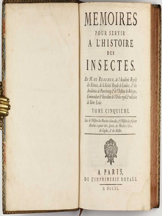 Mémoires pour servir à l'histoire des insectes.