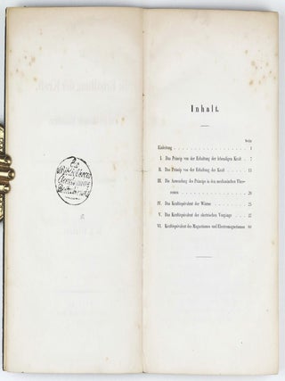 Über die Erhaltung der Kraft, eine physikalische Abhandlung, vorgetragen in der Sitzung der physikalischen Gesellschaft zu Berlin.