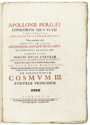 Item #003291 Conicorum lib. V. Vl. VII. paraphraste Abalphato Asphahanensi nunc primum editi....