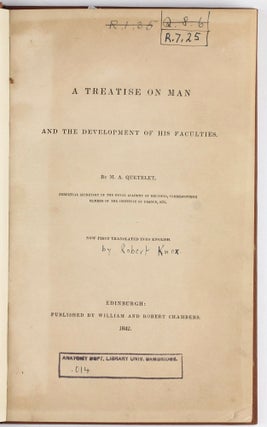Item #003300 A Treatise on Man and the development of his faculties; now first translated into...