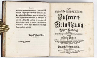 Der monatlich-herausgegebenen Insecten-Belustigung, erster (-vierter) Theil.
