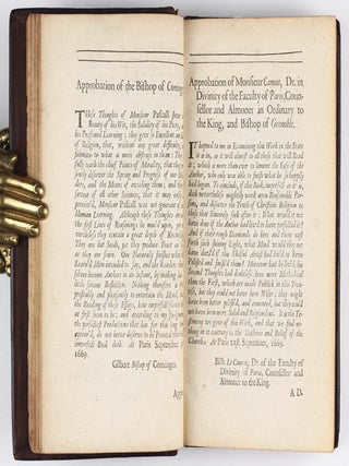 Monsieur Pascall's Thoughts, Meditations, and Prayers, Touching Matters Moral and Divine, As They Were Found in his Papers after his Death. Together with a Discourse upon Monsieur Pascall's Thoughts, Wherein is Shewn what was his Design. As also another Discourse On the Proofs of the Truth of the Books of Moses. And a Treatise, Wherein is made Appear that there are Demonstrations of a different Nature, but as certain as those of Geometry, and that such may be given of the Christian Religion. Done into English by Jos. Walker.