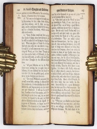 Monsieur Pascall's Thoughts, Meditations, and Prayers, Touching Matters Moral and Divine, As They Were Found in his Papers after his Death. Together with a Discourse upon Monsieur Pascall's Thoughts, Wherein is Shewn what was his Design. As also another Discourse On the Proofs of the Truth of the Books of Moses. And a Treatise, Wherein is made Appear that there are Demonstrations of a different Nature, but as certain as those of Geometry, and that such may be given of the Christian Religion. Done into English by Jos. Walker.