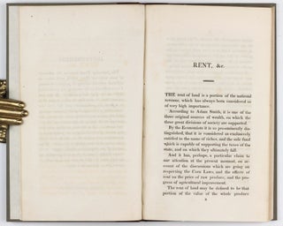 An Inquiry into the Nature and Progress of Rent, and the Principles by which it is Regulated.