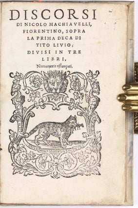 Item #003364 Discorsi . . . sopra la prima deca di Tito Livio, divisi in tre libri, Nuovamente...