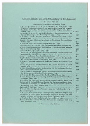 Über das Zerplatzen des Urankernes durch langsame Neutronen. Offprint from: Abhandlungen der Preussischen Akademie der Wissenschaften, No. 12.