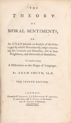 Item #003388 The Theory of Moral Sentiments... To which is added a dissertation on the origin of...