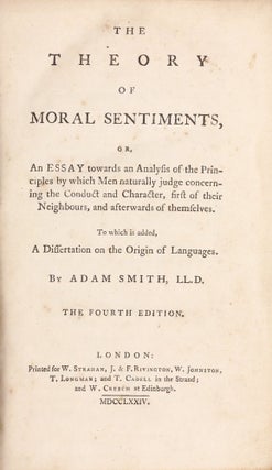 Item #003388 The Theory of Moral Sentiments... To which is added a dissertation on the origin of...