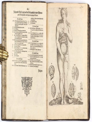 Anatomia, das ist sinnreiche, künstliche, begründete Auffschneidung, Theilung, unnd Zerlegung eines vollkommenen menschlichen Leibs und Cörpers, durch alle desselbigen jnnerliche und eusserliche Gliedtmassen und Gefäss, so wol mit eygendtlicher Beschreibung erkläret, als mit lebendigen Contrafacturen fürgebildet . . .