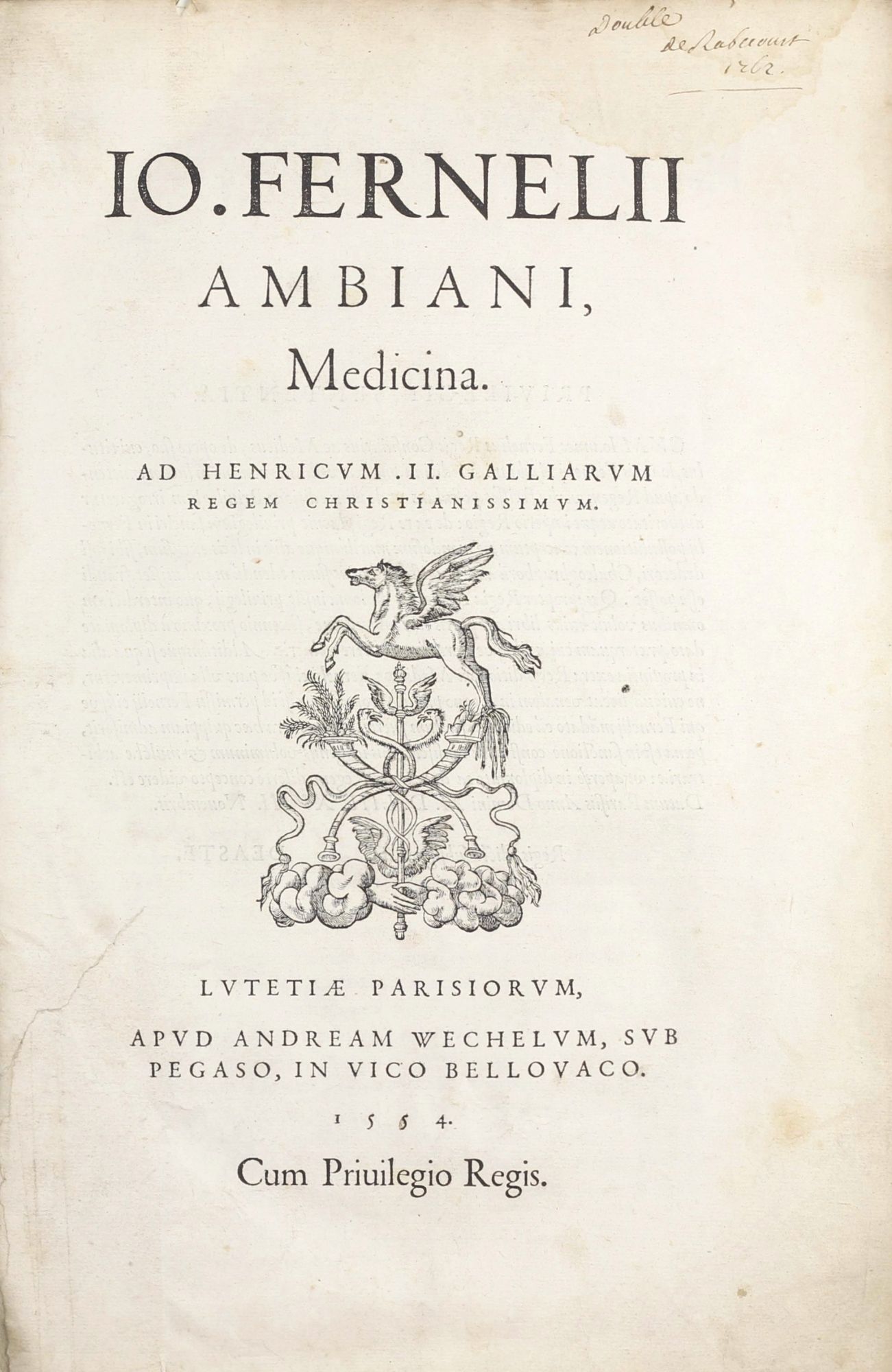 Jen Fernel Medicina. Ad Henricum II Galliarum Lutetiae | Jean Francoise FERNEL ...