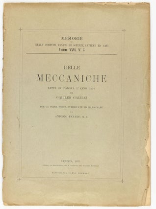 Item #003401 Delle Meccaniche, lette in Padova l'anno 1594 da Galileo Galilei. Per la prima...