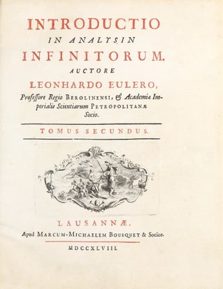 Item #003402 Introductio in analysin infinitorum. Tomus secundus. Leonhard EULER