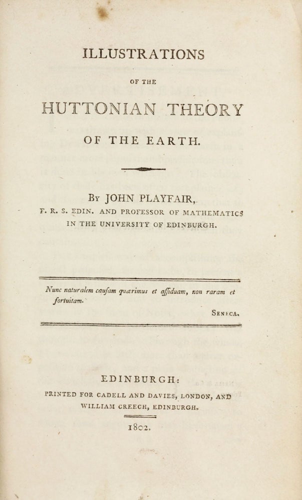 Item #003409 Illustrations of the Huttonian Theory of the Earth. John PLAYFAIR.