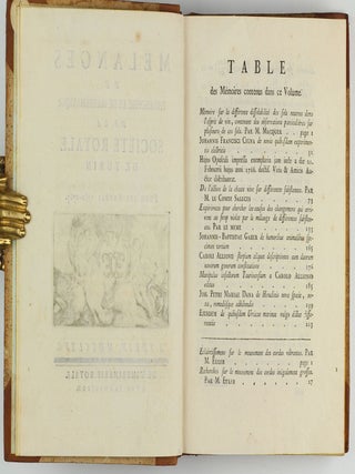 Miscellanea philosophico-mathematica Societatis privatae Taurinensis (vol. I), Mélanges de philosophie et de mathématique de la Société Royale de Turin (vols. II-V). All published.
