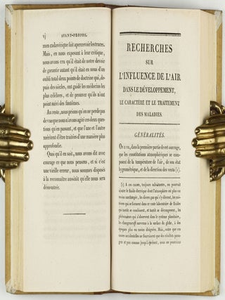 Recherches sur l'influence de l'air dans le développement, le caractère et le traitement des maladies. . .
