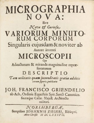Item #003423 Micrographia nova: sive nova & curiosa variorum minutorum corporum singularis...