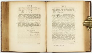 A Letter from Mr. Franklin to Mr. Peter Collinson, F.R.S. concerning the Effects of Lightning. In: Philosophical Transactions of the Royal Society of London, vol. 47, pp. 289-291. [Ibid] A Letter of Benjamin Franklin, Esq; to Mr. Peter Collinson, F.R.S. concering an electrical Kite, pp. 565-567.