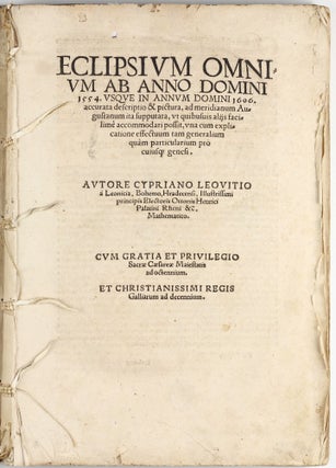Item #003440 Eclipsium omnium Ab anno domini 1554 usque in annum Domini 1606. Accurata descriptio...