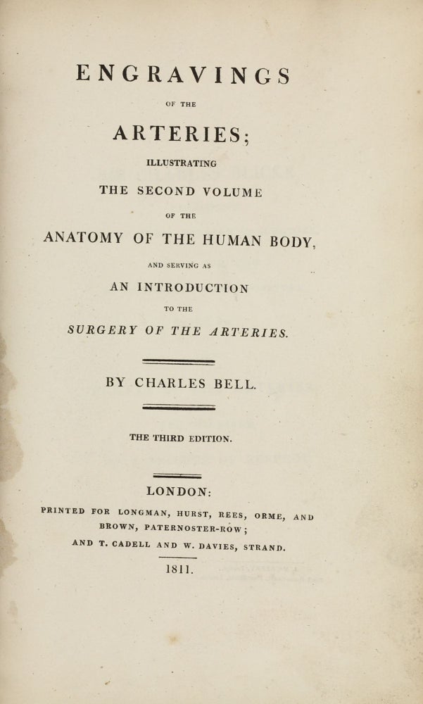 Item #003442 Engravings of the Arteries, Illustrating the Second Volume of the Anatomy of the Human Body. Serving as an Introduction to the Surgery of the Arteries. Charles BELL.