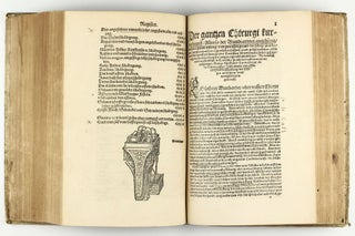 Opus chyrurgicum, warhaffte unnd vollkomne Wundartznei ...; darinn begriffen wie die Wunden, offnen Schäden, Gewächs, Gebresten, Frantzosen, Blatern, Beulen, Lähmi, allerley Zufäll unnd Kranckheiten, auch kalter und warmer Brandt, Fistel und Wolff ... curiert werden sollend / Die grosz Chirurgei, oder volkommene Wundtartzenei; chirurgischen Handtwirckung eigentlicher Bericht, und Inhalt alles so der Wundartznei angehörig; mit künstlicher Fürmalung, klarer Beschreibung . . . aller hierzu dienlicher und gebreuchlicher Instrument oder Ferrament / De Materia chirurgica libri tres, recens aucti authore atque recogniti.