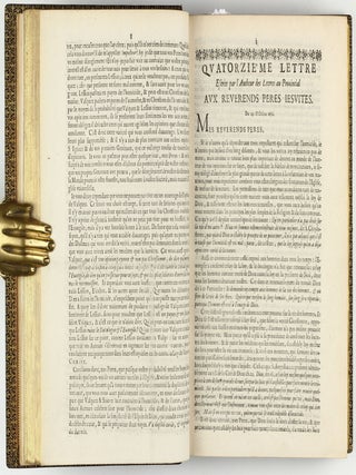 Les Provinciales ou les lettres écrites par Louis de Montalte à un provincial de ses amis & aux RR. PP. Jésuites.