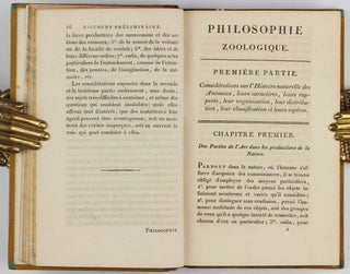 Philosophie Zoologique, ou Exposition des Considérations Relatives à l'Histoire Naturelle des Animaux.