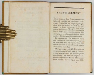 Philosophie Zoologique, ou Exposition des Considérations Relatives à l'Histoire Naturelle des Animaux.